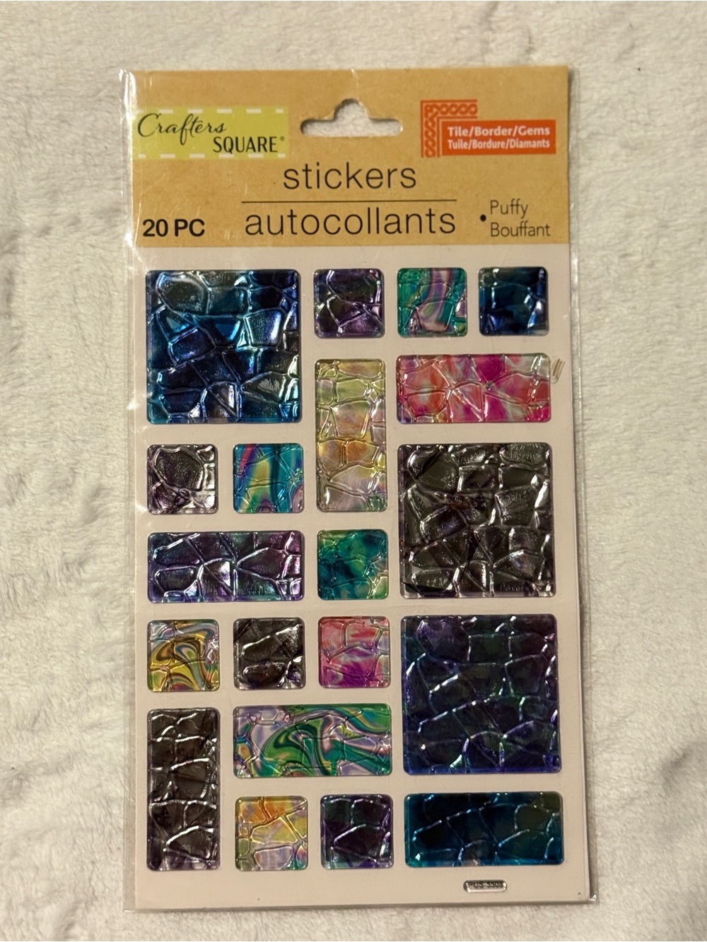 💜 Puffy Tile/Border Gems Stickers - Scrapbooking & Journaling